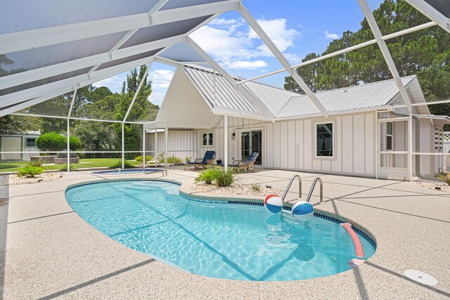 34 Debbie Ln, Santa Rosa Beach, FL 32459 - swimming pool featuring a patio area and a lanai