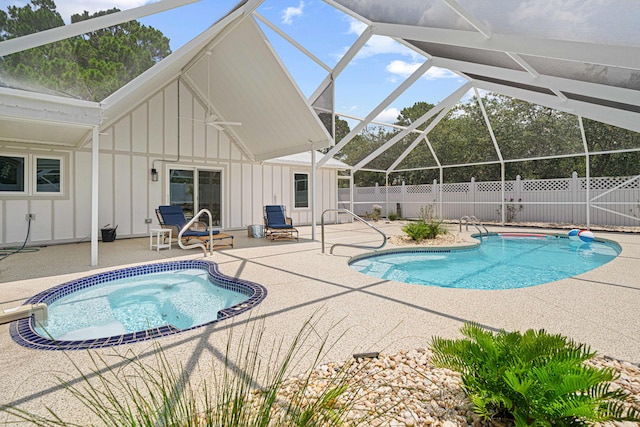 34 Debbie Ln, Santa Rosa Beach, FL 32459 - view of swimming pool featuring a patio and glass enclosure