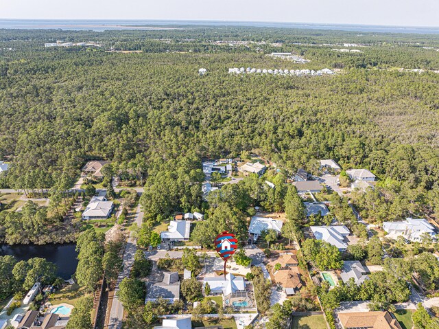 34 Debbie Ln, Santa Rosa Beach, FL 32459 - aerial view of property's location featuring a forest and nearby suburban area