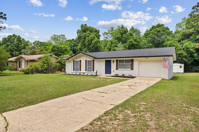 2899 Wisteria Ave, Crestview, FL 32539 - single story home featuring a garage, driveway, a front yard, and brick siding