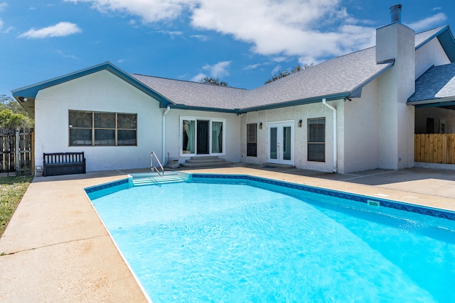 809 Main St, Destin, FL 32541 - pool featuring a patio area, entry steps, french doors, and fence