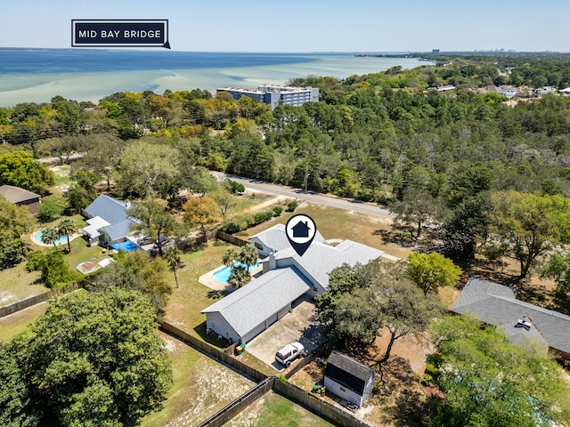 809 Main St, Destin, FL 32541 - birds eye view of property featuring a water view