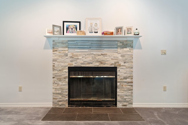 809 Main St, Destin, FL 32541 - interior details with a fireplace with flush hearth and baseboards