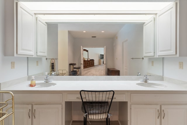 809 Main St, Destin, FL 32541 - bathroom featuring recessed lighting, double vanity, and a sink
