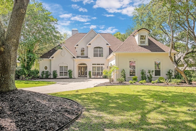 237 Matties Way, Destin, FL 32541 - rear view of property with stucco siding, driveway, a shingled roof, and a yard