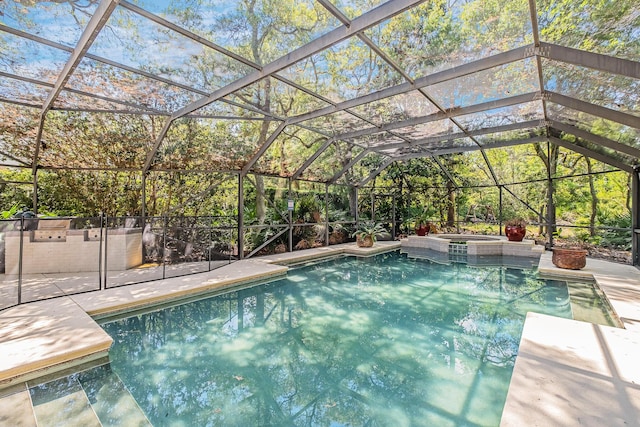 237 Matties Way, Destin, FL 32541 - view of pool with exterior kitchen, glass enclosure, and a pool with connected hot tub