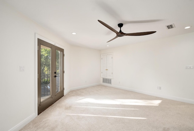 237 Matties Way, Destin, FL 32541 - unfurnished room with recessed lighting, light carpet, baseboards, and a ceiling fan