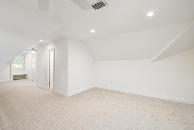 237 Matties Way, Destin, FL 32541 - bonus room with ceiling fan, recessed lighting, vaulted ceiling, light colored carpet, and baseboards