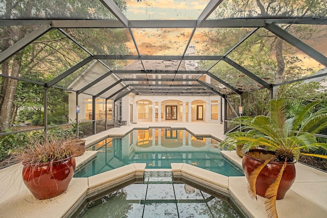237 Matties Way, Destin, FL 32541 - view of swimming pool with a pool with connected hot tub, a patio area, and a lanai