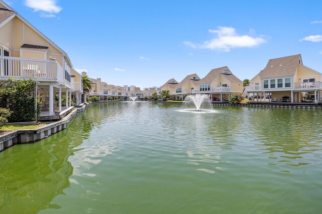 view of water feature with a residential view