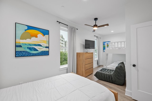 34 Gulf Breeze Ct, Destin, FL 32541 - bedroom featuring ceiling fan, recessed lighting, and wood finished floors