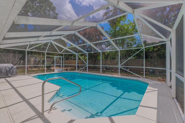 4030 Indian Trl, Destin, FL 32541 - view of pool with a fenced in pool, a patio area, a fenced backyard, and a lanai