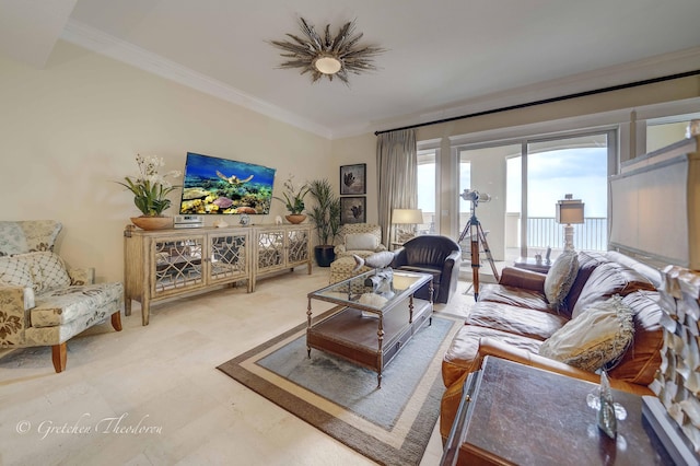 11807 Front Beach Rd Unit 2104, Panama City Beach, FL 32407 - living room featuring ornamental molding