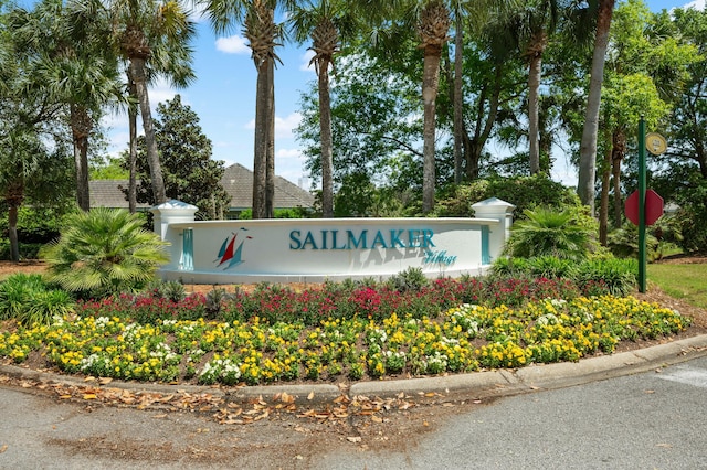 view of community sign