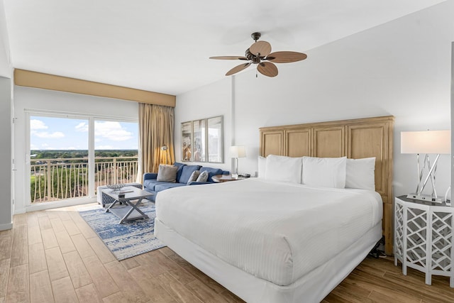 5000 S Sandestin Blvd Unit 6806, Sandestin, FL 32550 - bedroom with access to outside, wood finished floors, and a ceiling fan