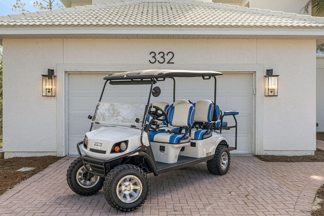332 Somerset Bridge Rd, Santa Rosa Beach, FL 32459 - garage with decorative driveway