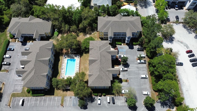 drone / aerial view with a residential view