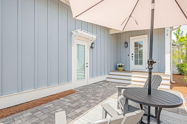 view of patio with outdoor dining area