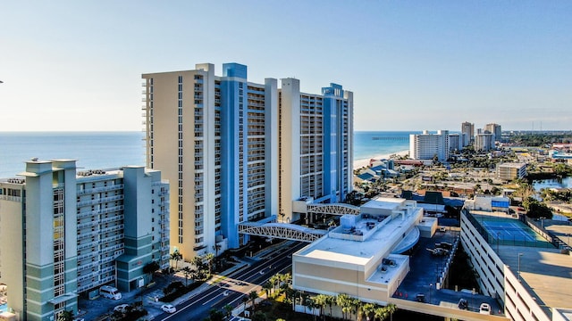 property's view of city featuring a water view