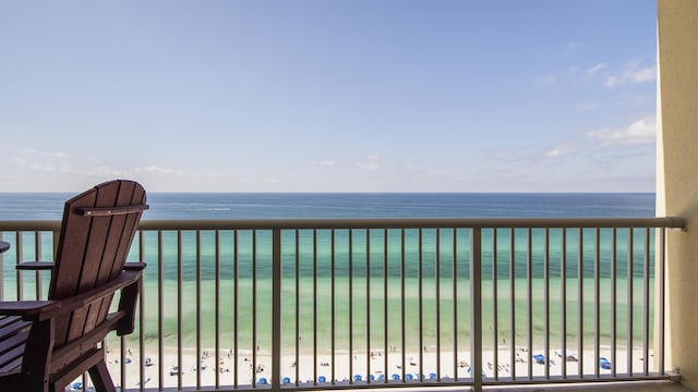 balcony with a water view
