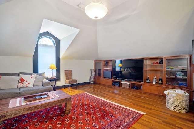 100 Vista Blfs, Destin, FL 32541 - living room with vaulted ceiling and wood finished floors