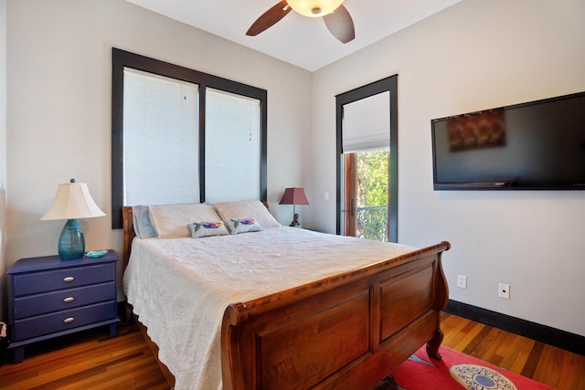 100 Vista Blfs, Destin, FL 32541 - bedroom featuring dark wood-type flooring, baseboards, and ceiling fan