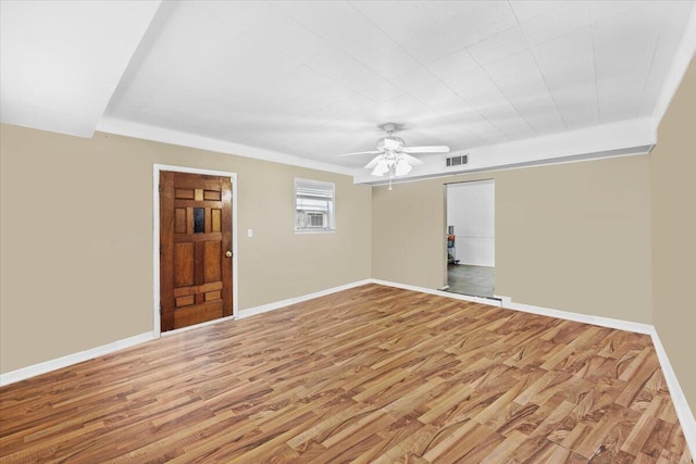 706 Mary Ave, Fort Walton Beach, FL 32547 - empty room featuring visible vents, a ceiling fan, light wood finished floors, and baseboards
