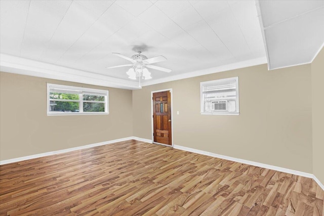 706 Mary Ave, Fort Walton Beach, FL 32547 - unfurnished room featuring a ceiling fan, wood finished floors, and baseboards