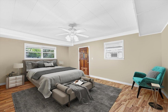 706 Mary Ave, Fort Walton Beach, FL 32547 - bedroom with ceiling fan, baseboards, and light wood-style floors