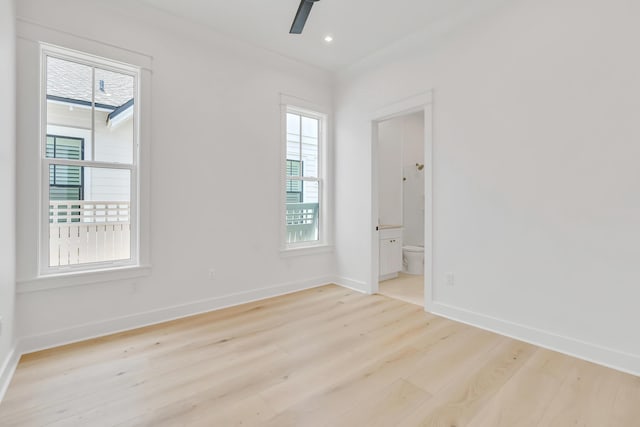63 W Firethorn Cir Lot 65, Watersound, FL 32461 - empty room with light wood-style floors, ceiling fan, and recessed lighting