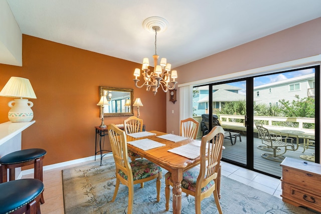 8520 Gulf Blvd # Ut-39, Navarre, FL 32566 - dining room with a chandelier and light tile patterned floors