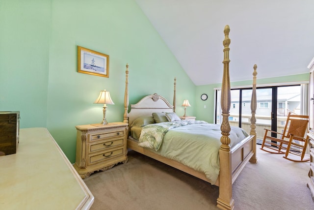8520 Gulf Blvd # Ut-39, Navarre, FL 32566 - bedroom with light colored carpet and vaulted ceiling