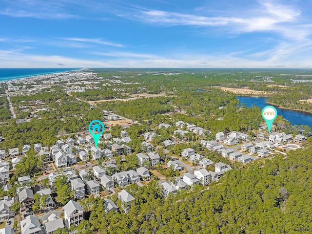 107 Grande Pointe Dr, Inlet Beach, FL 32461 - aerial overview of property's location with a nearby body of water and a forest