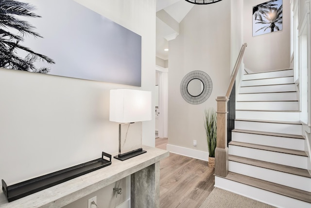 107 Grande Pointe Dr, Inlet Beach, FL 32461 - stairway with wood finished floors and baseboards