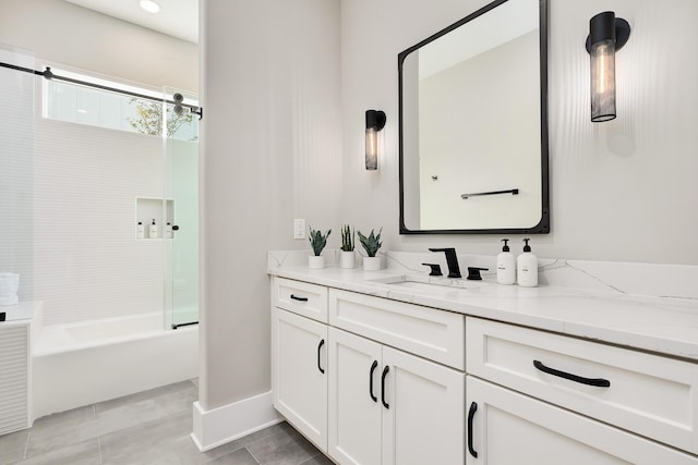 107 Grande Pointe Dr, Inlet Beach, FL 32461 - full bath with vanity, bathtub / shower combination, baseboards, and tile patterned floors