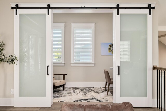 107 Grande Pointe Dr, Inlet Beach, FL 32461 - office area with a barn door and baseboards