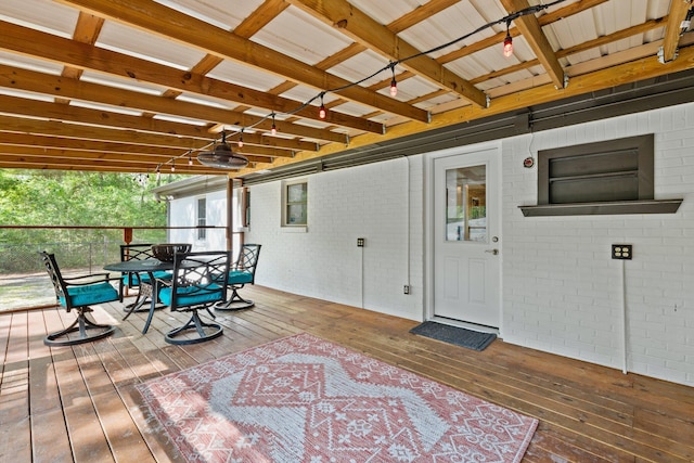 1259 Black Creek Blvd, Freeport, FL 32439 - wooden terrace with outdoor dining space