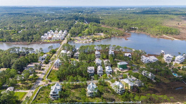 205 Mallard Ln, Santa Rosa Beach, FL 32459 - drone / aerial view with a view of trees, a residential view, and a water view