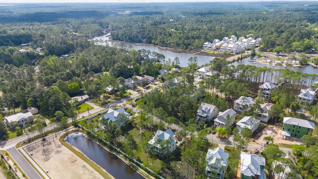 205 Mallard Ln, Santa Rosa Beach, FL 32459 - aerial view with a residential view, a view of trees, and a water view