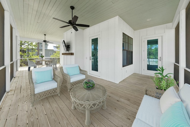 205 Mallard Ln, Santa Rosa Beach, FL 32459 - wooden deck featuring ceiling fan