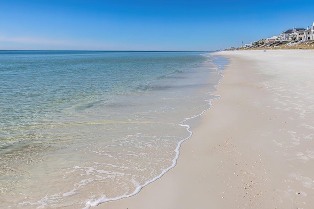 property view of water featuring a view of the beach