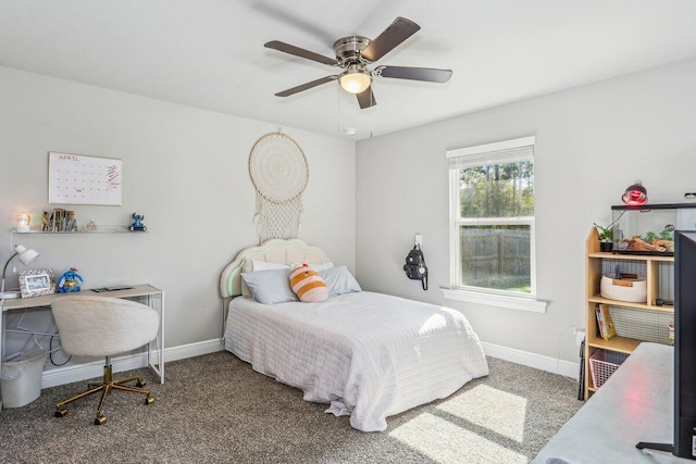 3291 Secret Isle Way, Navarre, FL 32566 - carpeted bedroom with baseboards and ceiling fan