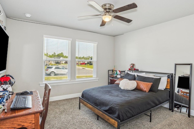 3291 Secret Isle Way, Navarre, FL 32566 - bedroom featuring carpet, baseboards, and a ceiling fan