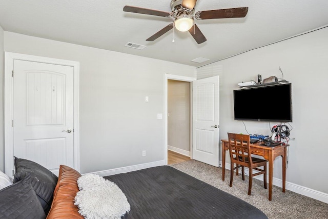 3291 Secret Isle Way, Navarre, FL 32566 - bedroom featuring carpet floors, baseboards, and a ceiling fan