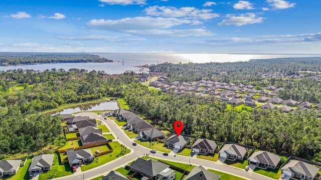 3291 Secret Isle Way, Navarre, FL 32566 - aerial view of residential area with a nearby body of water
