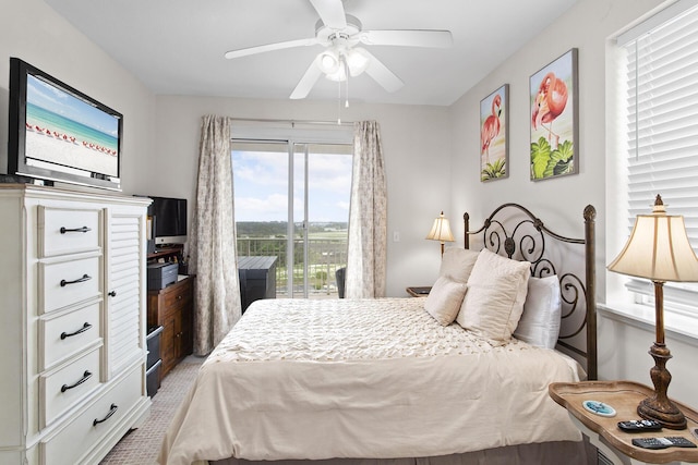 122 Seascape Dr Unit 701, Miramar Beach, FL 32550 - carpeted bedroom with ceiling fan and access to outside