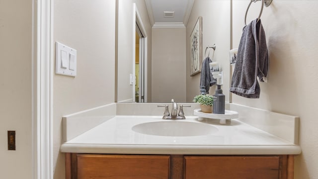 554 Magnolia Lake Dr, Defuniak Springs, FL 32433 - bathroom with crown molding and vanity