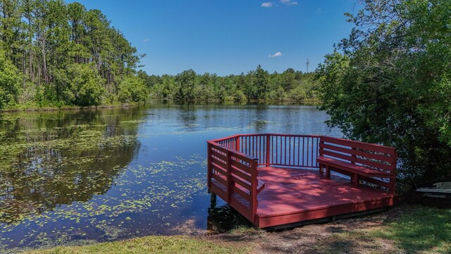 554 Magnolia Lake Dr, Defuniak Springs, FL 32433 - dock with a water view and a wooded view