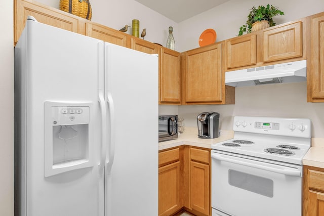 387 Twin Lakes Ln, Destin, FL 32541 - kitchen with white appliances, under cabinet range hood, and light countertops