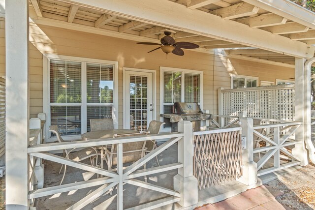 387 Twin Lakes Ln, Destin, FL 32541 - view of patio / terrace featuring a ceiling fan and area for grilling